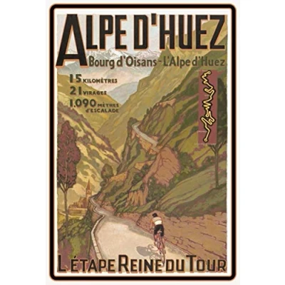 Imagen de Schatzmix Blechschild Tour de France Alpe d&#039;Huez Metallschild Wanddeko 20x30 cm Tin Sign Señal metálica, Metal, Multicolor, 20 x 30
