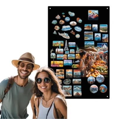 Imagen de Anwicar Pizarra magnética Tablero magnético de 60x40 cm acero Ideal para imanes y notas escribir incl. kit montaje Negro
