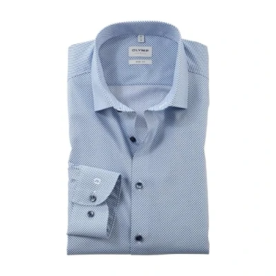 Imagen de OLYMP Camisa de manga larga para hombre Level Five, impresión giratoria en liso, nivel 5, 22 Modern Kent, Azul 11., 45