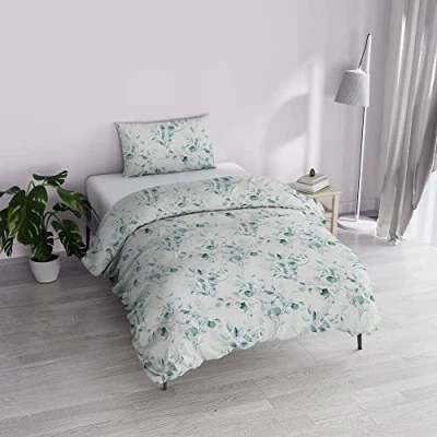 Imagen de Italian Bed Linen MB Home Basic Juego de Funda nórdica “Dafne, Ivy, 1 Plaza y Media