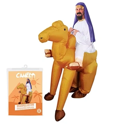 Imagen de AirSuit® Disfraz de Camello Inflable Traje Peculiar Tamaño Adulto Poliéster Cómodo Resistente Sistema inflación Incluido OriginalCup®