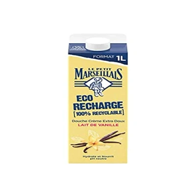 Imagen de Le Petit Marseillais Eco recharge Crema de ducha extra suave, leche vainilla, reutilizable, 1 x l
