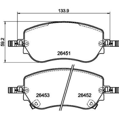 Imagen de HELLA 8DB 355 043 861 Juego de pastillas freno con avisador acústico desgaste tornillos pinza accesorios FIAT: 500 Hatchback