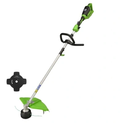 Imagen de Greenworks 48V (2x24V) Cortabordes a Batería para Jardines Pequeños y Medianos, Ancho Corte 40 cm, Alimentación por Golpes, Hilo Nylon Doble 2 mm, SIN Baterías ni Cargador GD24X2TX