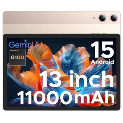 Imagen de DOOGEE Tab E3 Pro Tablet 13 Pulgadas, 32GB RAM+ 256GB ROM/2TB Android 15, Helio G100, Tablets Gaming 4G Dual SIM+WiFi 5G, 11000mAh/Gemini AI/13MP+8MP/GPS/OTG/Face ID/4 Altavoces Tableta Grande