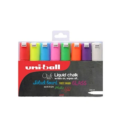 Imagen de UNI Posca Set PC 8K Chalk Tiza Borrable Pack de 8 rotuladores