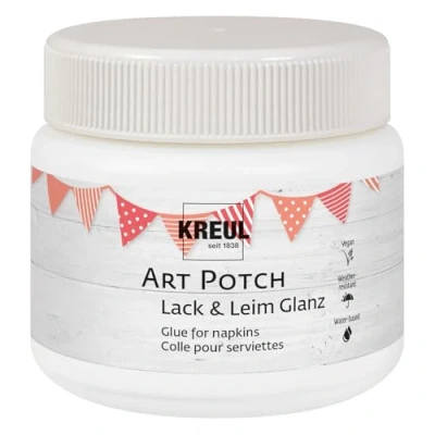 Imagen de KREUL 49151 Art Potch Barniz de cola transparente y brillante 150 ml Pegamento al agua para la decoración el secado Adecuado madera, cerámica, piedra cartón