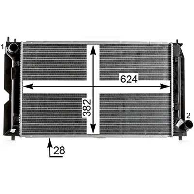 Imagen de MAHLE ORIGINAL CR 2016 000P Radiador, refrigeración del motor 624mm 382mm 28mm Aletas soldadas TOYOTA: Corolla IX Hatchback