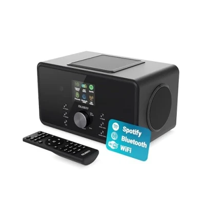 Imagen de MAJORITY Bard Radio Internet con Dab+ 2.1 100W Estéreo Subwoofer Incorporado WiFi Bluetooth &amp; Despertador Spotify Connect, Podcasts, FM, 90 Preajustes Mando a Distancia (Negro)
