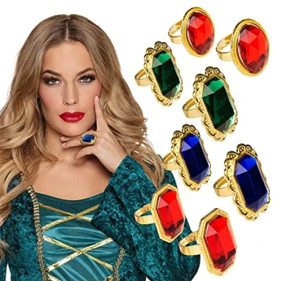 Imagen de Boland 00636 Conjunto de anillos con piedras preciosas falsas, 8 PC.