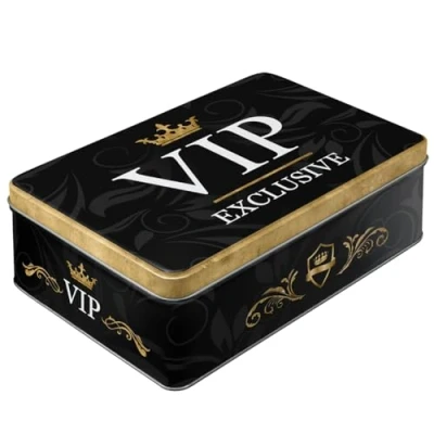 Imagen de Nostalgic Art Caja ​plana de metal retro, VIP Exclusive Idea regalo para personas especiales, Lata metálica con tapa, Diseño vintage, 2,5 l