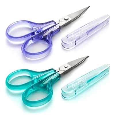 Imagen de Beaditive detalle craft tijeras set (2 ud.) curvos y rectos, sharp, compacto costura, bordado, corte de papel, hacer a mano acero inoxidable cubierta protectora