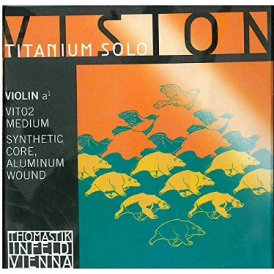 Imagen de Thomastik cuerda para violín 4/4 Vision Titanium Solo La núcleo sintético, entorchado aluminio, medio