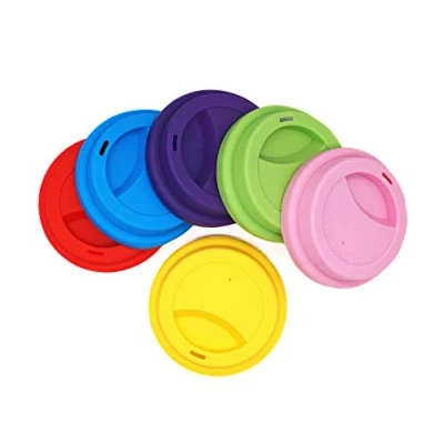 Imagen de NanTun Tapa de silicona para beber a prueba derrames, tapas reutilizables tazas café, 6 unidades, surtido 2