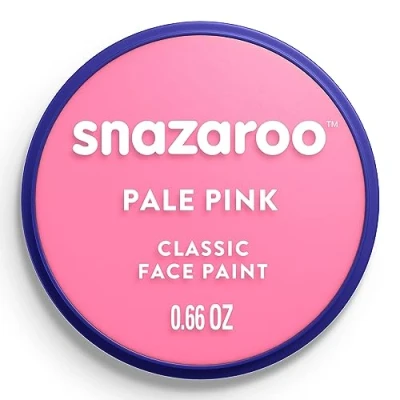 Imagen de Snazaroo Pintura facial y corporal, 18 ml, color rosa pálido, profesional a base de agua, pastilla aquacolor individual para adultos, niños efectos especiales