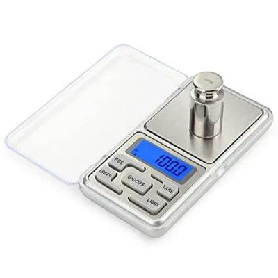Imagen de Meichoon Báscula Digital de Bolsillo para Yoyería Escala Miligramos Alta Precisión 1.1lb / 500g (0.01g) Joyas y Gemas Pequeña Balanza Electrónica C32