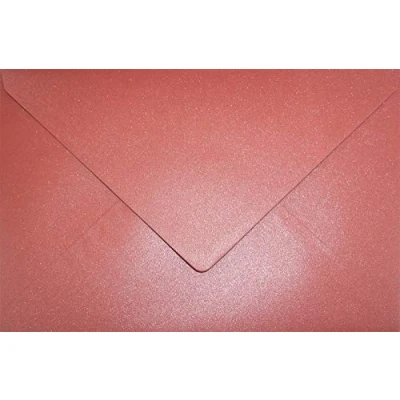 Imagen de Netuno 25 sobres nacarados rojos DIN C5 162x229mm 120g Aster Metallic Ruby con solapa engomada puntiaguda sin ventana para invitaciones boda Navidad bautizo tarjetas bricolaje fiestas cartas menús