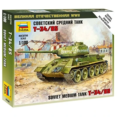 Imagen de Zvezda 1/100 Soviet Medium Tank T 34/85 # 6160 by