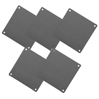 Imagen de ASHATA Malla de Filtro Polvo Ventilador 120 mm, 5 Piezas 12 * cm Cubierta PVC para computadora PC a Prueba Negro,