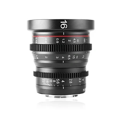 Imagen de Meike 16mm T2.2 Manual Focus Wide Angle Fixed Prime Cinema Lens for M43 Micro Four Thirds MFT Mount Cameras and Camera BMPCC