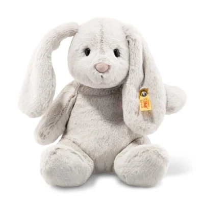 Imagen de Steiff Hoppie 080470 Conejo de Peluche con Orejas para Dormir Soft Cuddly Friends niños Lavable Gris Claro (080470)