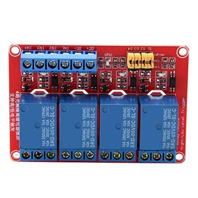 Imagen de módulo de relé 4 canales 5V / 12V 24V, placa optoacoplador disparo alto y bajo para Arduino(5V)