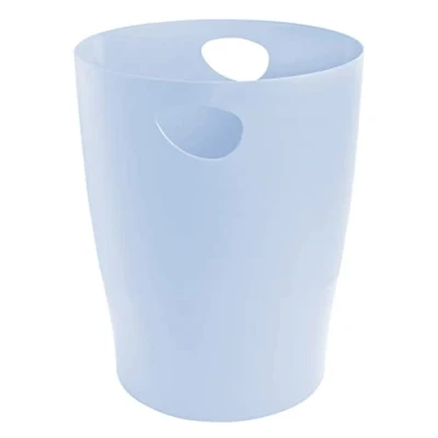 Imagen de Exacompta Ref. 45362D 1 papelera con asas ECOBIN Gran capacidad 15 litros Dimensiones 26,3 x 33,5 cm Color azul pastel Aquarel