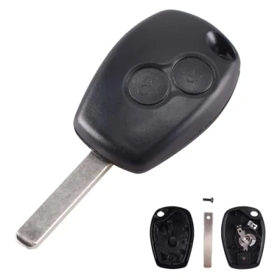 Imagen de Heart Horse Carcasa de repuesto para llave coche con 2 botones, compatible Re nault Clio, Megane Laguna Kangoo Modus Dacia Twingo