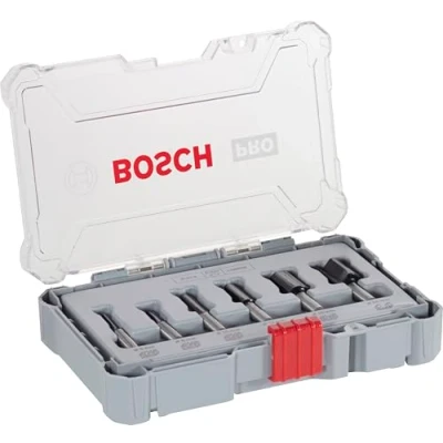 Imagen de Bosch Professional Set de Brocas Fresadoras Rectas 6 Piezas (para madera, vástago Ø 8 mm, Accesorios Fresadoras)