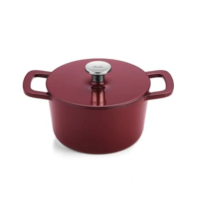 Imagen de Fissler Moments Collection Rustidera de hierro fundido esmaltado, redonda, diámetro 20 cm, olla fundido, función Cocotte AromaStar, inducción, color rojo burdeos