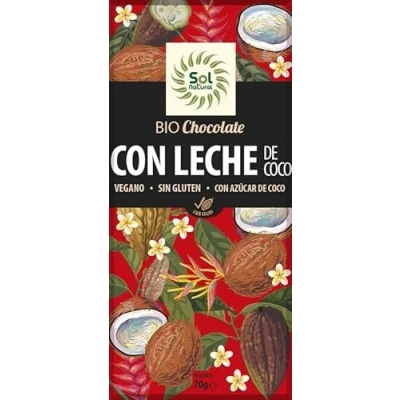 Imagen de Solnatural Tableta Chocolate Con Leche De Coco Bio 70 g 500