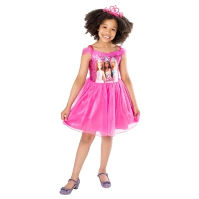 Imagen de Rubies Barbie Oficial Disfraz clásico Princesa para niños Talla 5 6 años Vestido tutú rosa con top estampado Halloween, Carnaval, Navidad