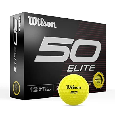 Imagen de Wilson Fifty Elite Pelotas de golf (12 unidades), color amarillo