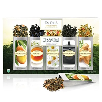 Imagen de Surtido Clásico Tea Forté SINGLE STEEPS Té de Hojas Sueltas, Caja Variado, 15 Bolsitas Un Solo Uso Verde, Hierbas, Negro