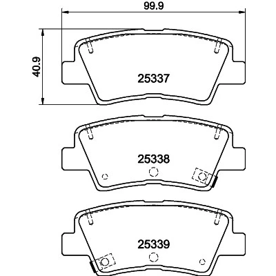 Imagen de HELLA 8DB 355 044 731 Juego de pastillas freno con avisador acústico desgaste accesorios HYUNDAI: Kona SUV
