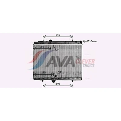 Imagen de PRASCO CN2328 Radiador, refrigeración del motor Aluminio 380 544 26 Con acoplamientos rápidos Aletas soldadas CITROËN: Berlingo II
