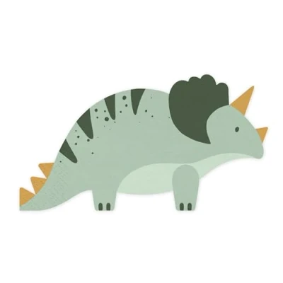 Imagen de 12 servilletas Dino Triceratops para fiestas, cumpleaños, dinosaurios, servilletas, decoración de mesa, papel, cumpleaños infantiles, dinosaurios
