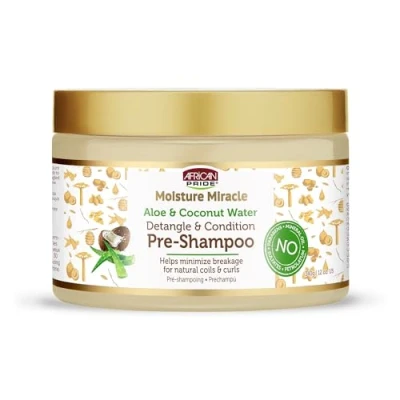 Imagen de African Pride Moisture Miracle Pre Shampoo Aloe, Agua de Coco 340g