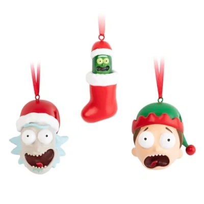 Imagen de Grupo Erik Set Adornos Navidad Rick and Morty Pack árbol de Navidad, 3 Figuras y Diferentes Decoración Merchandising Oficial