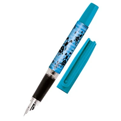 Imagen de Online pluma estilográfica escolar con para principiantes, color azul, resistente y ergonómica, niñas niños, incluye cartucho de tinta fabricada en Alemania