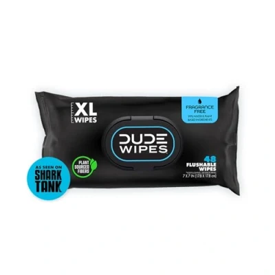 Imagen de dude wipes Flushable Wipes, Unscented &amp; Naturally Soothing, Dispenser Pack (48ct) by