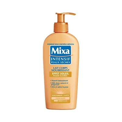 Imagen de Mixa Intensif Peaux Sèches Lait Corps Nourrissant Effet Soleil Autobronzant Claires 250 ml