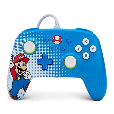 Imagen de Mando con cable mejorado PowerA para Nintendo Switch Mario Pop Art
