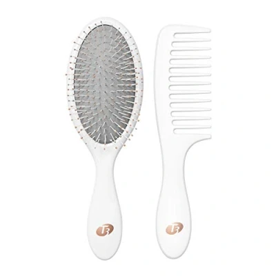 Imagen de T3 Detangle Duo de cepillo, juego cepillo ducha y para desenredar, cepillar dispersar el líquido desenredar cabello húmedo, todo tipo
