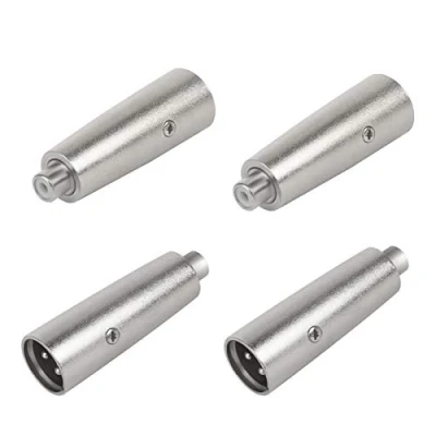 Imagen de 4 Piezas Adaptador XLR a RCA, Jack de 3 Pines Adaptador, Profesional conector RCA para Micrófono Audio Dispositivos Grabación