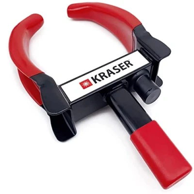 Imagen de KRASER KR820 Cepo Antirrobo Rueda Coche, N1 Alemania, Universal Regulable 10 26cm, Cerradura Bola Antitaladro, Antirobo Inmovilizador Abrazadera para Bloqueo Auto Furgoneta Caravana Remolque