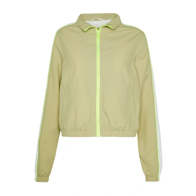 Imagen de Urban Classics Sport Ladies Short Piped Track Jacket Trainings Jacke Chaqueta, Concrete/Electriclime, M para Mujer