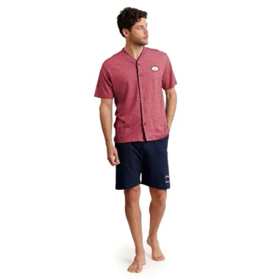 Imagen de Antonio Miro Abierto Manga Corta Sailing Pijama, Hombre, Talla: XL, Burdeos
