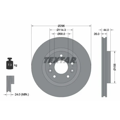 Imagen de TEXTAR PRO 92274203 Disco de freno NISSAN: Qashqai 2, X Trail, RENAULT: Kadjar, Koleos 2