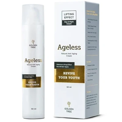 Imagen de Golden Tree Ageless Crema facial antiarrugas, antiedad, para el cuidado de la piel, aumenta colágeno y elastina, mejora volumen cutáneo rejuvenece, suaviza las arrugas